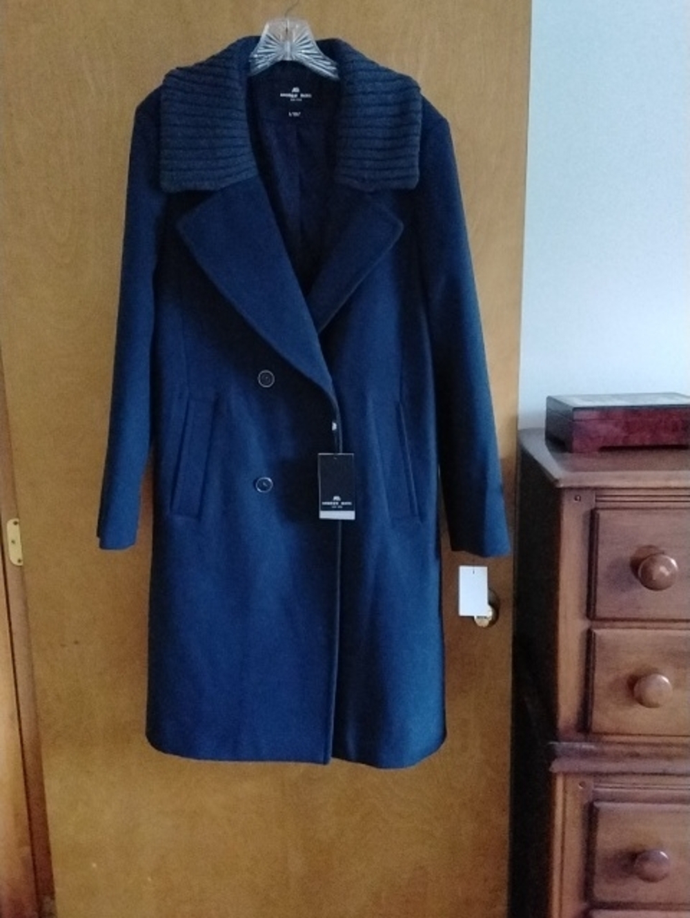 ANDREW MARC Sloane Walker Precision Crafted Wool Blend Coat Size L